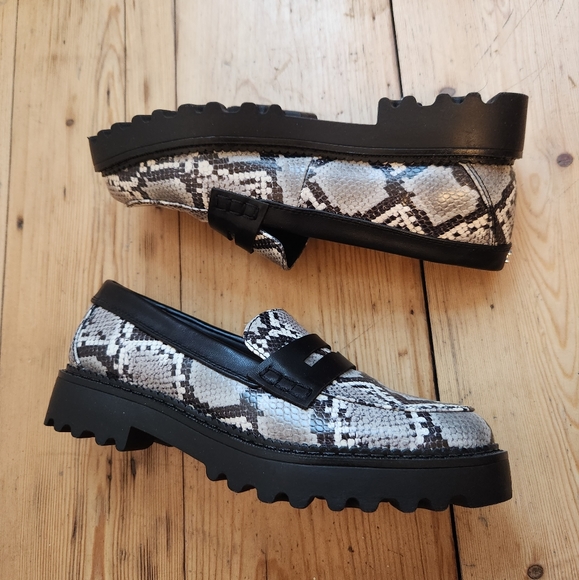 Sam Edelman Circus Desmond snake chunky platform penny loafers Sz 6 - Picture 2 of 5